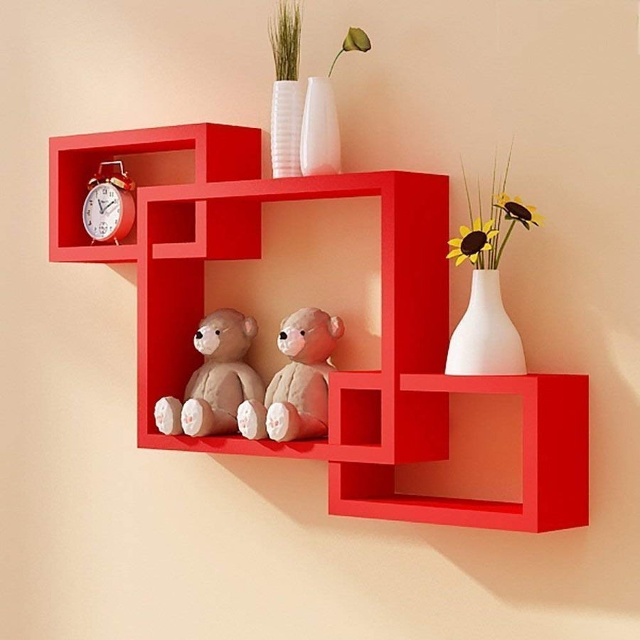 Interlock Wall Mount Wall Shelf Three Shelves for Living Room Dime Store