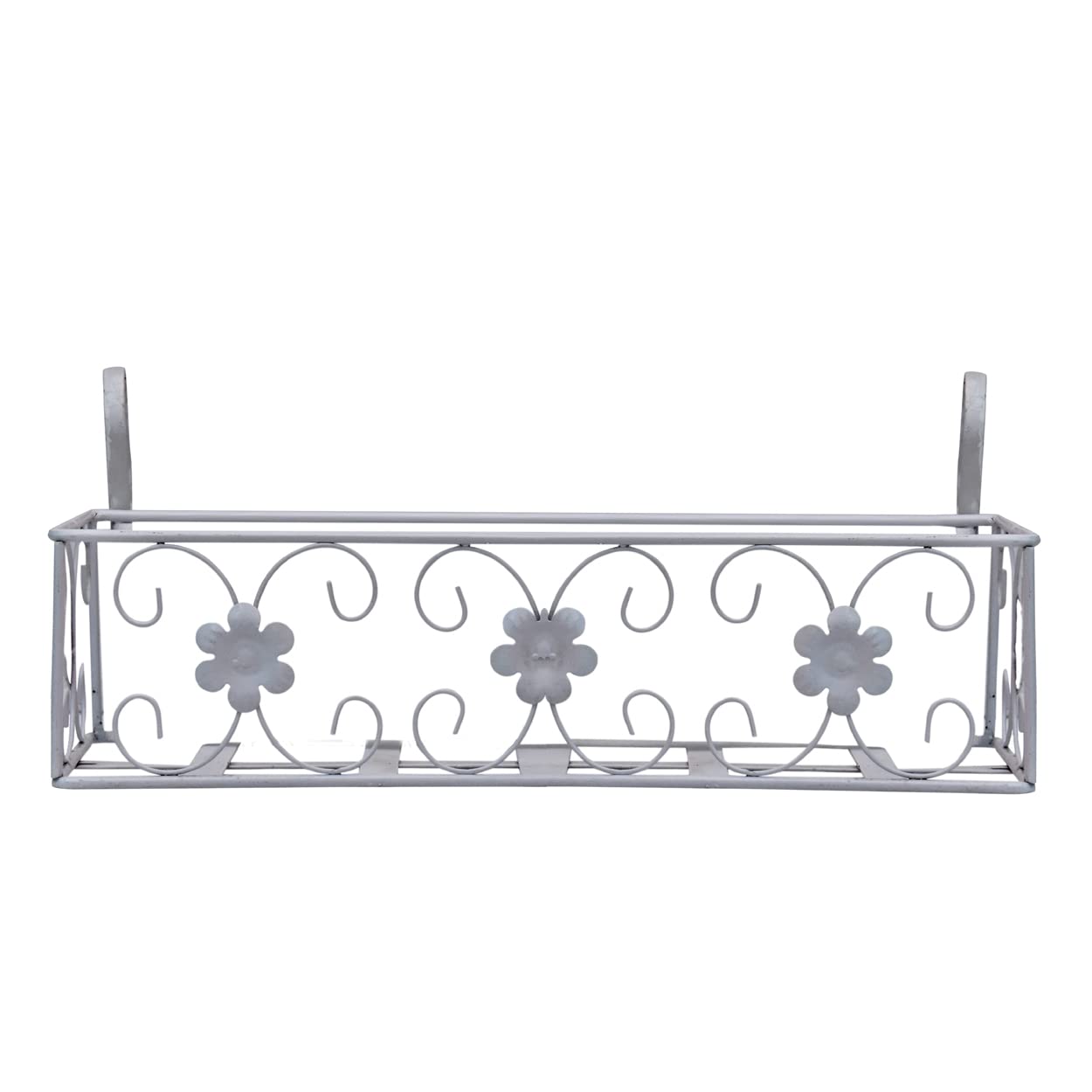 Dime Store Hanging Basket for Railing Fence Over The Balcony Grill Rack Terrace Railing Basket, Plant Hanging Holder Indoor Outdoor Plant Stand Dime Store