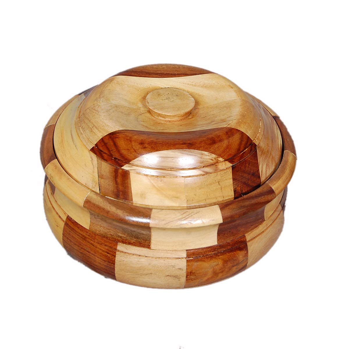 Wooden Casserole / Chapati Box for Kitchen , Hotpot Roti Box | Serving Casserole Set | Hotpot for Chapati | Dining Table Decoration Item Dime Store
