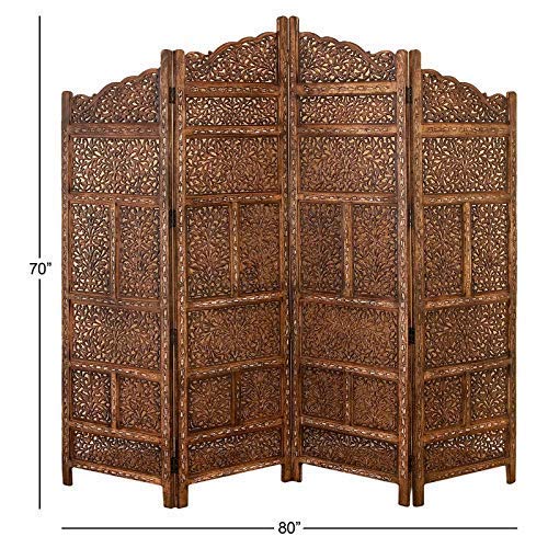 Wooden Handcrafted Partition for Living Room | Wooden Room Divider for Living Room | Wooden Partition for Office & Room | Wooden Room Separator Dime Store