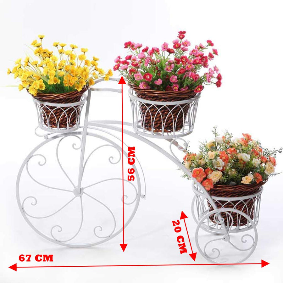 Plant Stand Flower Pot Stand for Balcony Living Room Outdoor Indoor Plants Tricycle Plant Holder Home Decor Item Dime Store