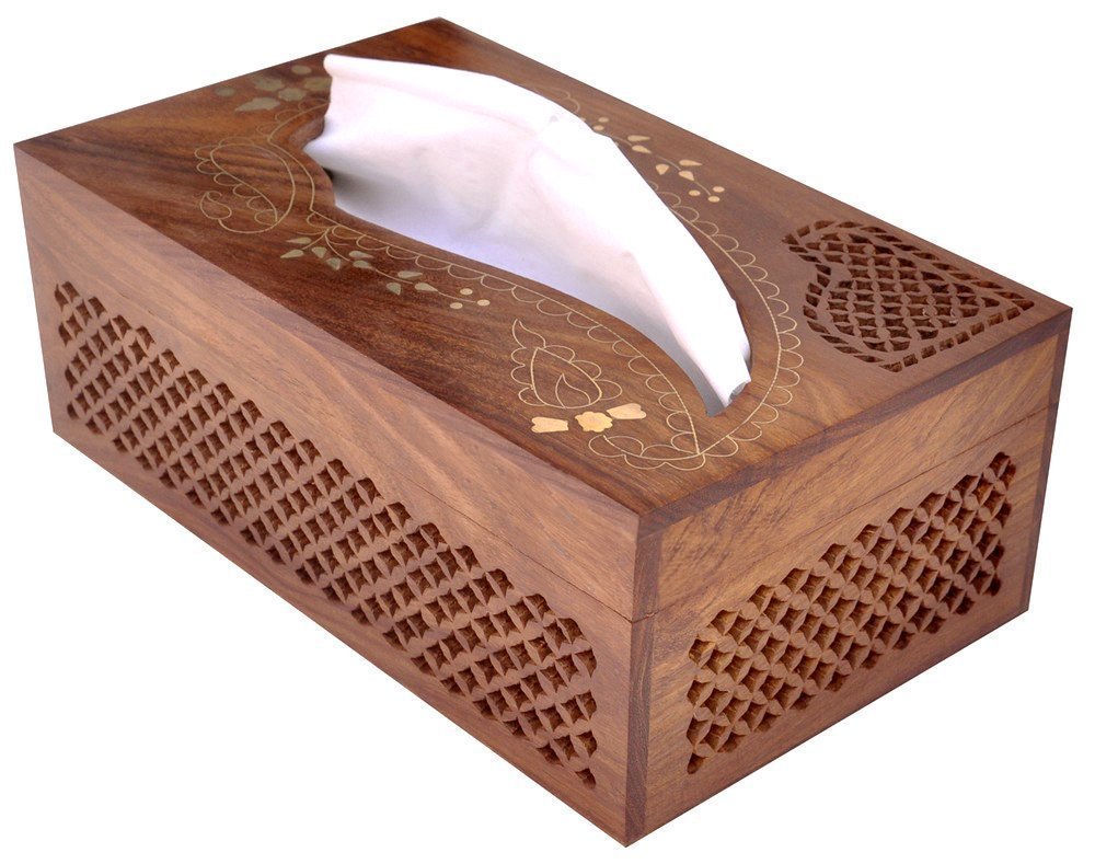 Wooden Handmade Napkin Holder Square Tissue Holder for Restaurant. Hotels, Office & Home Dime Store