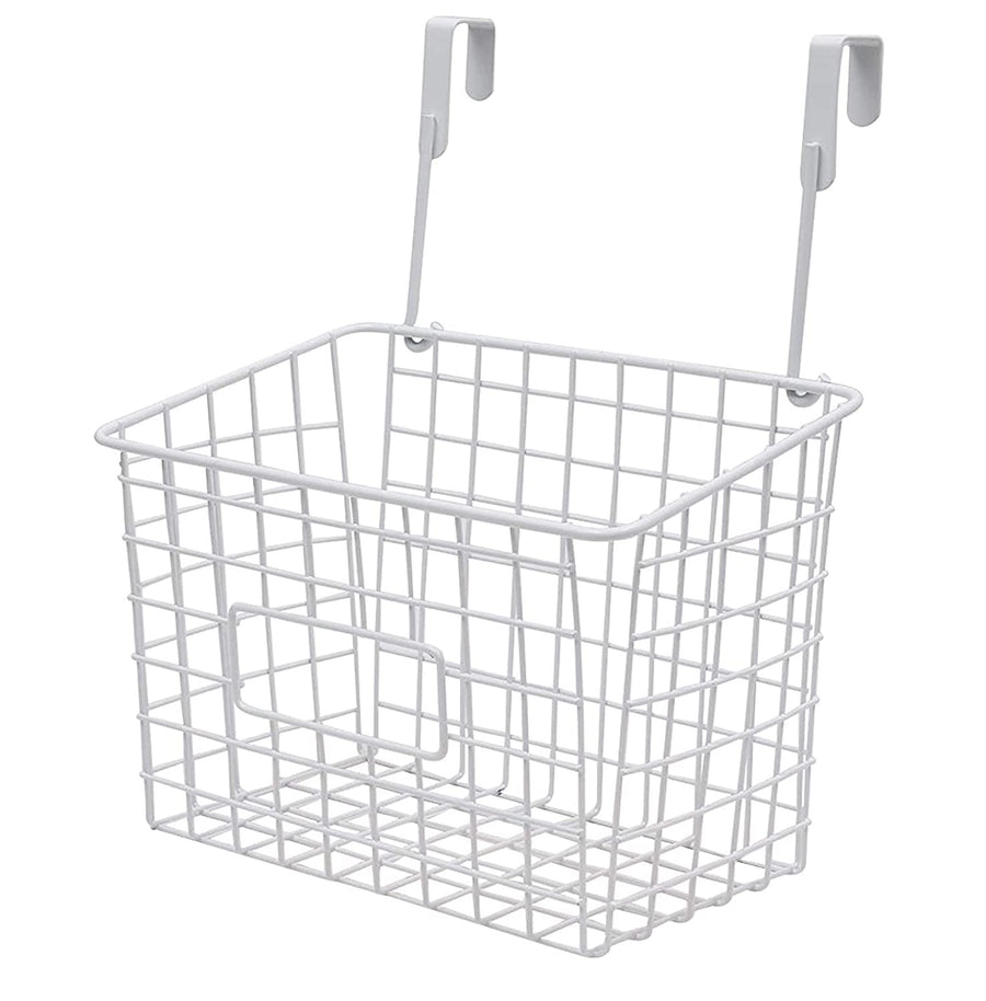 Grid Storage Baskets with Hooks - Over Cabinet Door Organizer - Wire Basket Hanging Storage Organizer Steel Wire Sink Organization for Kitchen & Bathroom Dime Store