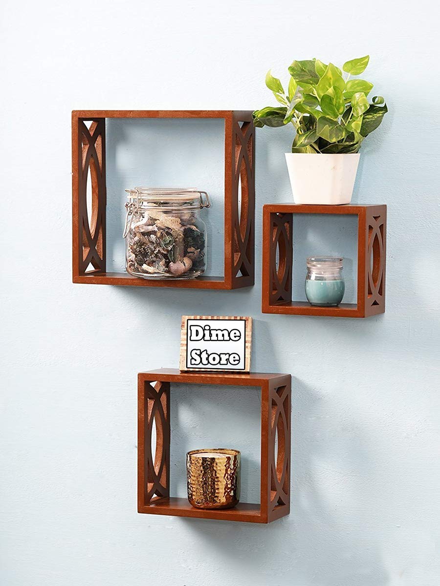 Wooden Wall Shelf Wall Mounted Wall Shelves for Living Room come Book Shelf Cube Dime Store