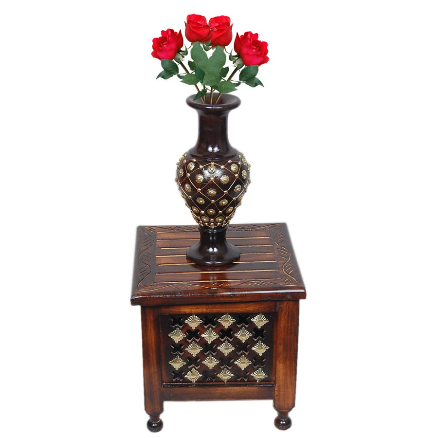 Wooden Stool with Storage for Living Room | Side Stool | Stool for- Dressing Table, Bedside, Home, Office, Balcony | Side & Coffee Table Dime Store