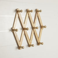 Thumbnail for Wooden Expandable Peg Rack Wall Hanger Hooks for Cloths Key & Bathroom Hanger Home Decoration Dime Store