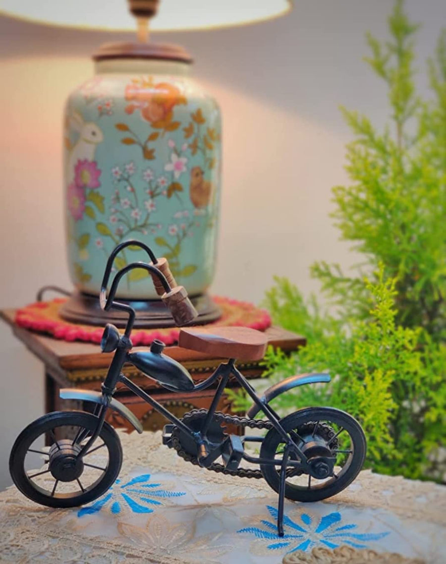 Wrought Iron Handmade Cycle Showpiece for Livingroom | Toy Gifts Showcase Display Home Desktop Décor Dime Store