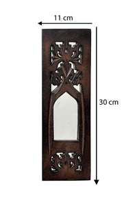 Thumbnail for Dime Store Wood Painted Wall Hanging Jharokha Inside Mirror, Wooden Wall Hanging, Wooden Wall Panel Hanging Wall Mirror for Wall Living Room Home Decor (Carved Jharokha Mirror, 30x11 cm) Dime Store