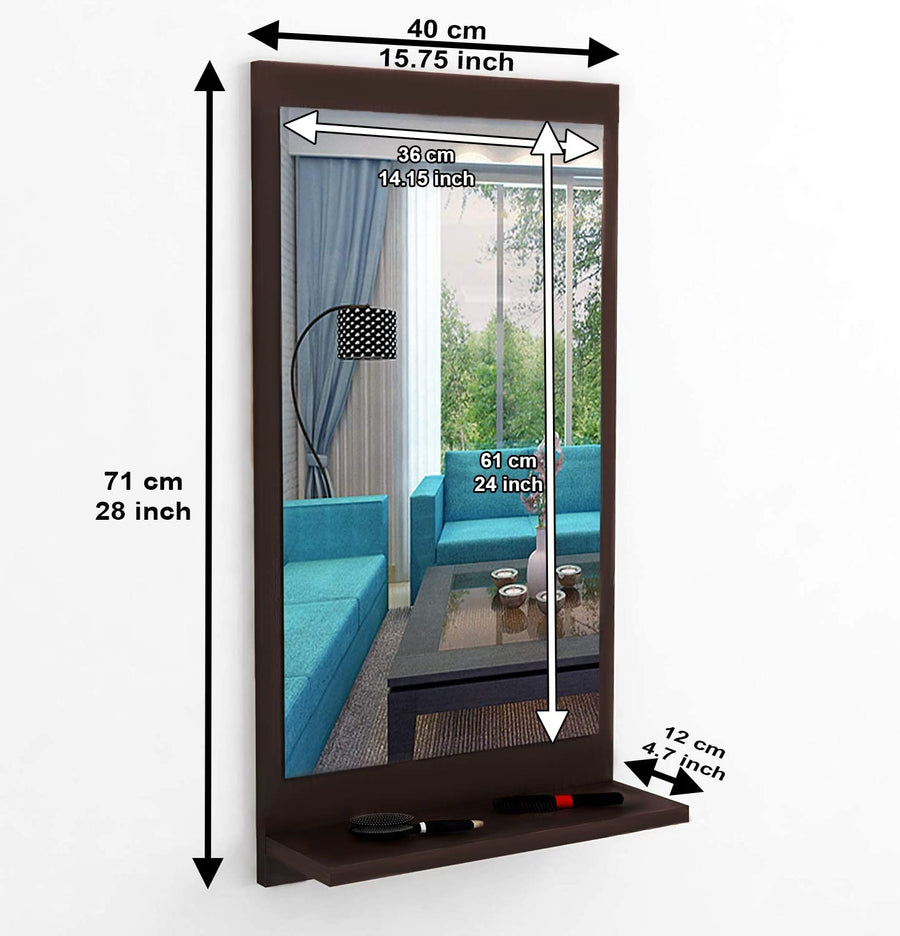 Wall Mirror with Shelf for Living Room Bedroom Dressing Mirror for Wall Decor Dime Store