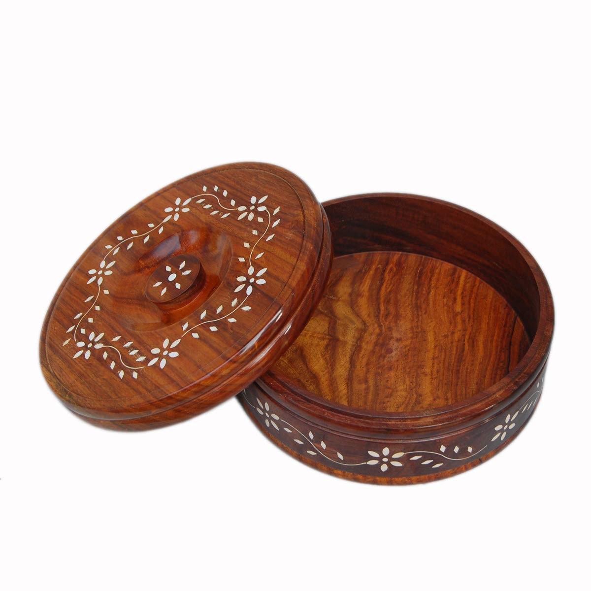 Wooden Handmade Chapati Box Roti dabba , Hot Pot for Serving Rotis Kit ...