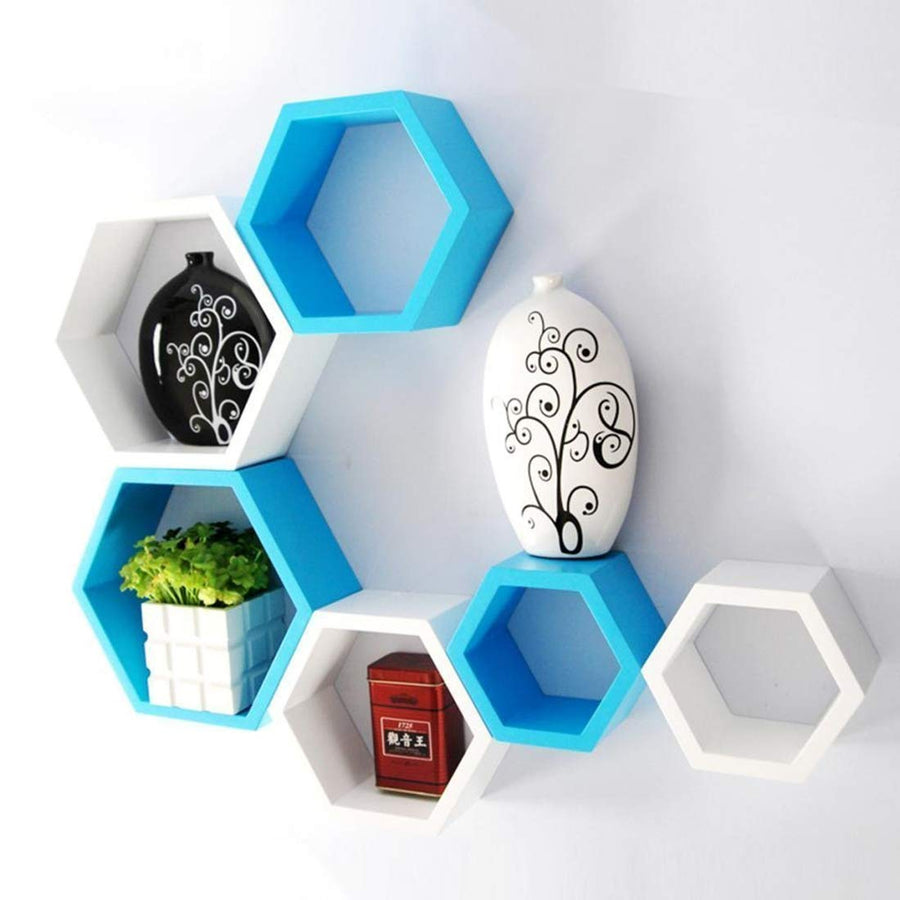 Wall Shelf for Living Room Wall Mount Wall Shelves Storage Shelves Rack Hexagon Shape Dime Store