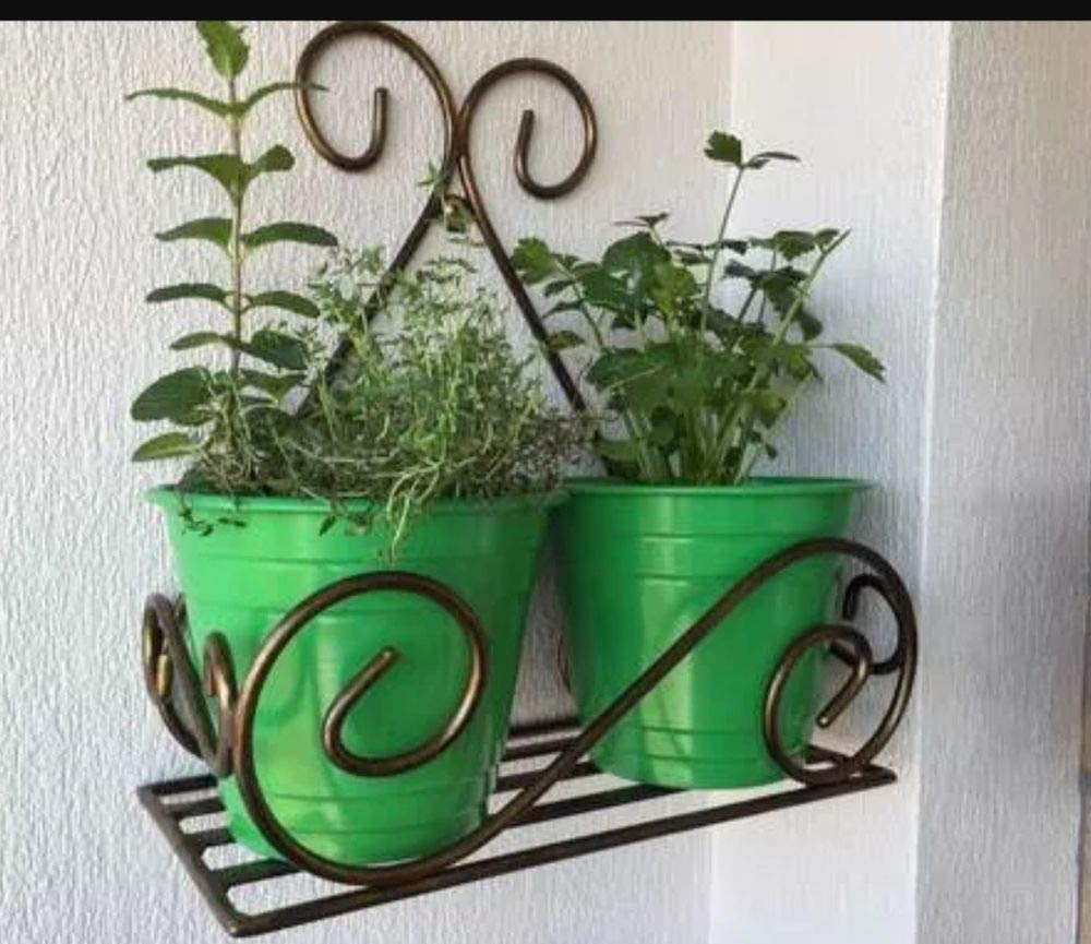 Plant Stand Flower Pot Stand for Balcony Living Room Outdoor Indoor Plants Over The Balcony Grill Rack Dime Store