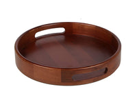 Thumbnail for Wooden Round Tray , Multipurpose Tray Serving Platters for Platters for Serving Cakes, Pastries, Snacks, Breakfast, Coffee Table Dime Store