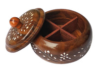 Thumbnail for Handicraft Sheehsam Wood Dry Fruit Box for Food Storage, Spice Box, 4 Compartment Masala Box for Kitchen Dime Store