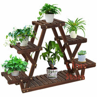 Thumbnail for Dime Store Foldable Wooden Plant Stand for Balcony Living Room Indoor Outdoor Plant Stand Patio Garden Yard (6 Shelves) Dime Store
