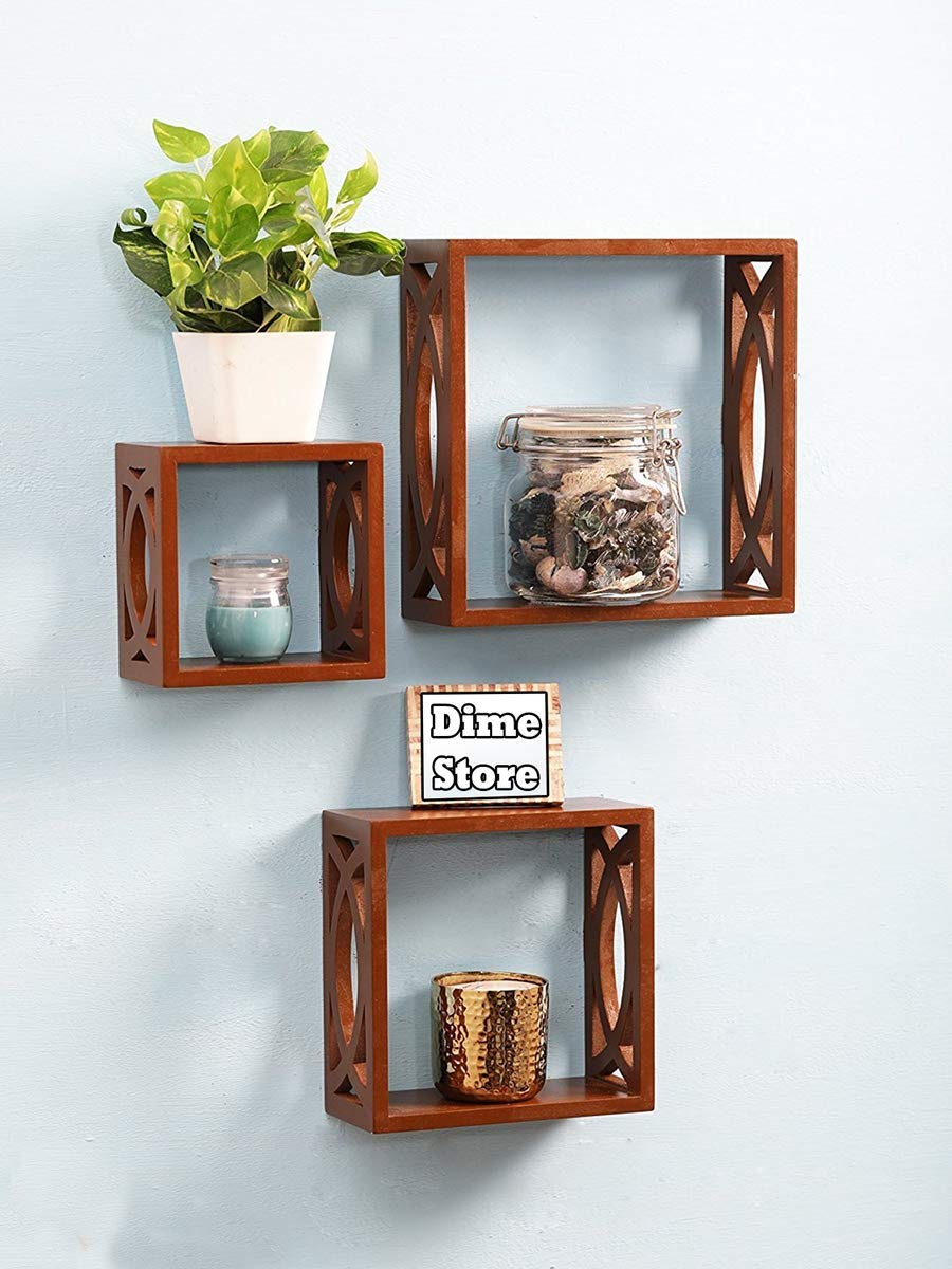 Wooden Wall Shelf Wall Mounted Wall Shelves for Living Room come Book Shelf Cube Dime Store