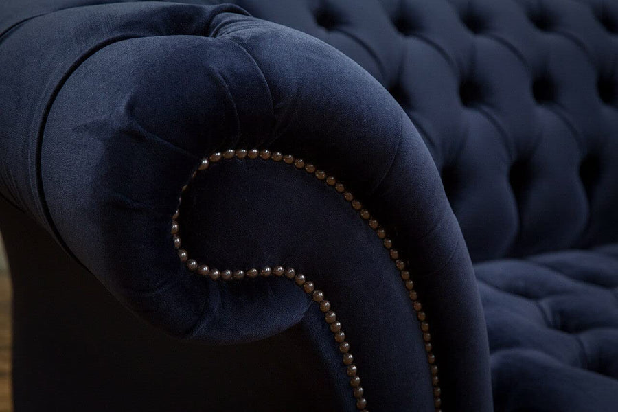 Fabric Velvet 3 Seater Modern Handmade Classic 3 Seater Chesterfield Style Sofa/Couch Sofa Chaise Relax Lounger Sofa/Luxury for Living Room & Office Dime Store