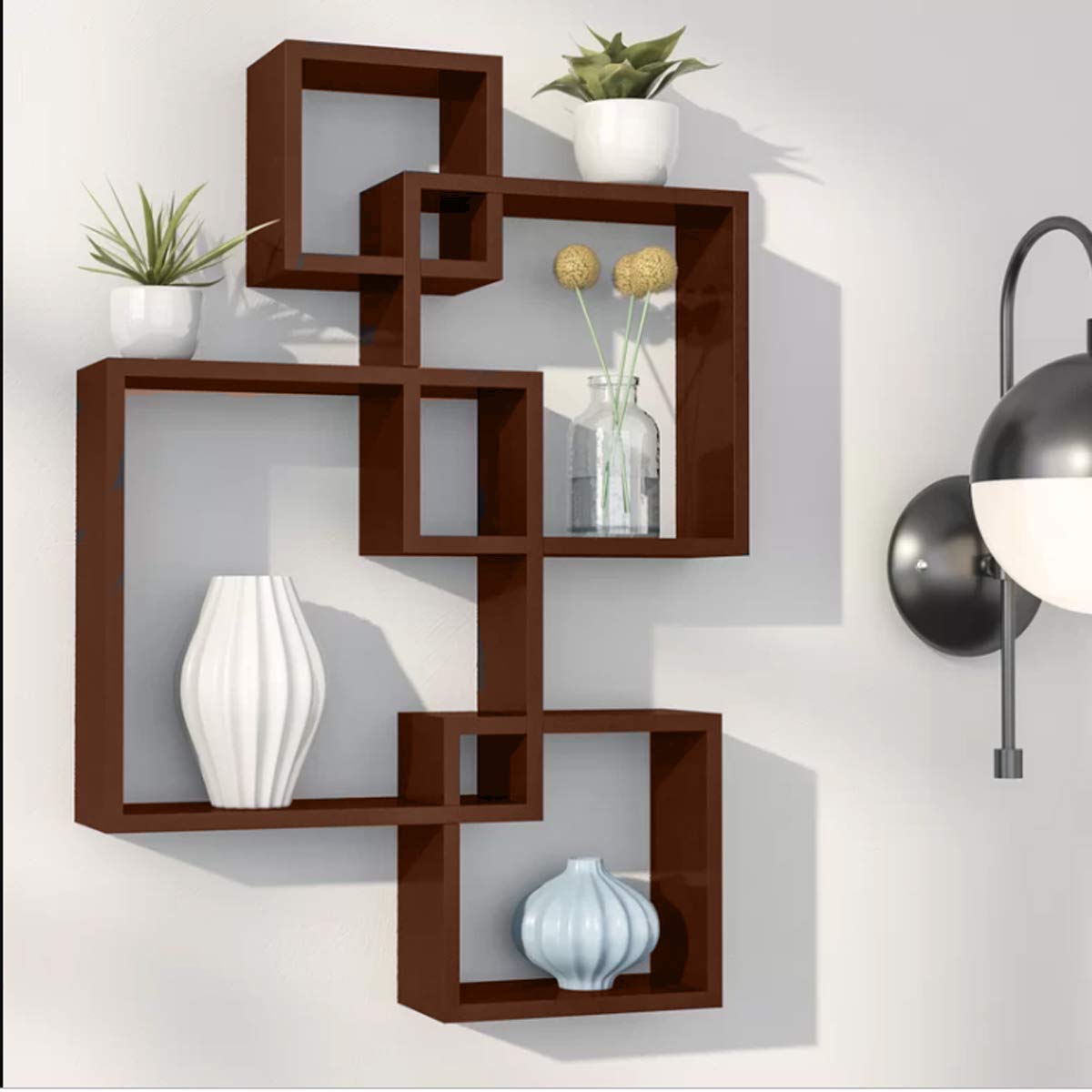 Intersecting Wall Mount Wall Shelf Four Wall Shelves for Living Room Dime Store