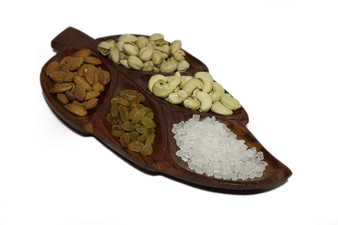 Wooden Handmade Dry Fruit Tray for Serving Kitchen Decoration Great Gift as Table or Kitchen Decor, Tray for Kitchen or Tea Table Dime Store
