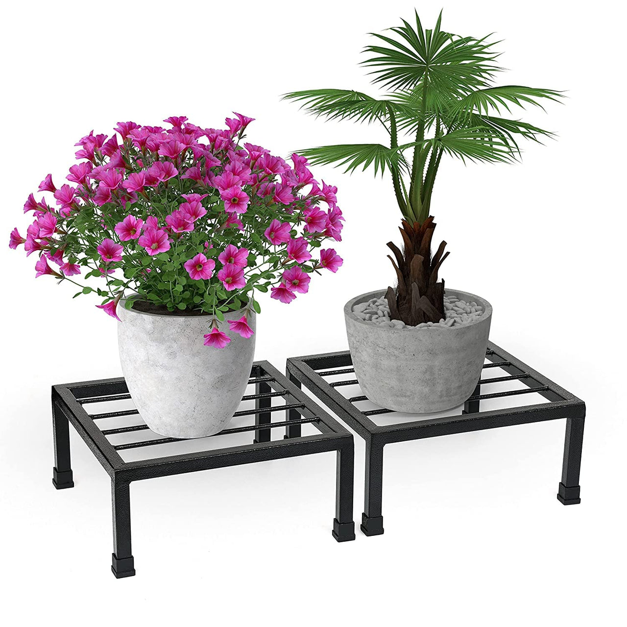 Flower Pot Stand - Outdoor Indoor Garden Metal Potted Plant Pot Holder – Balcony Display Planter Shelf Rack Dime Store