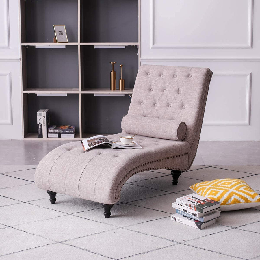 Single Modern Sofa Bed Lounge Lazy Sofa Bed Chair Fabric Recliner Couch Wooden Legs for Home Living Room Bedroom Rest Room Dime Store