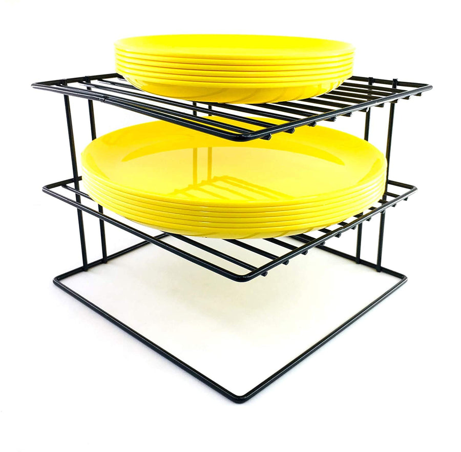 Metal Kitchen Organizer Item 3-Tier Kitchen Storage Corner Rack, Shelf Plate Rack Dime Store