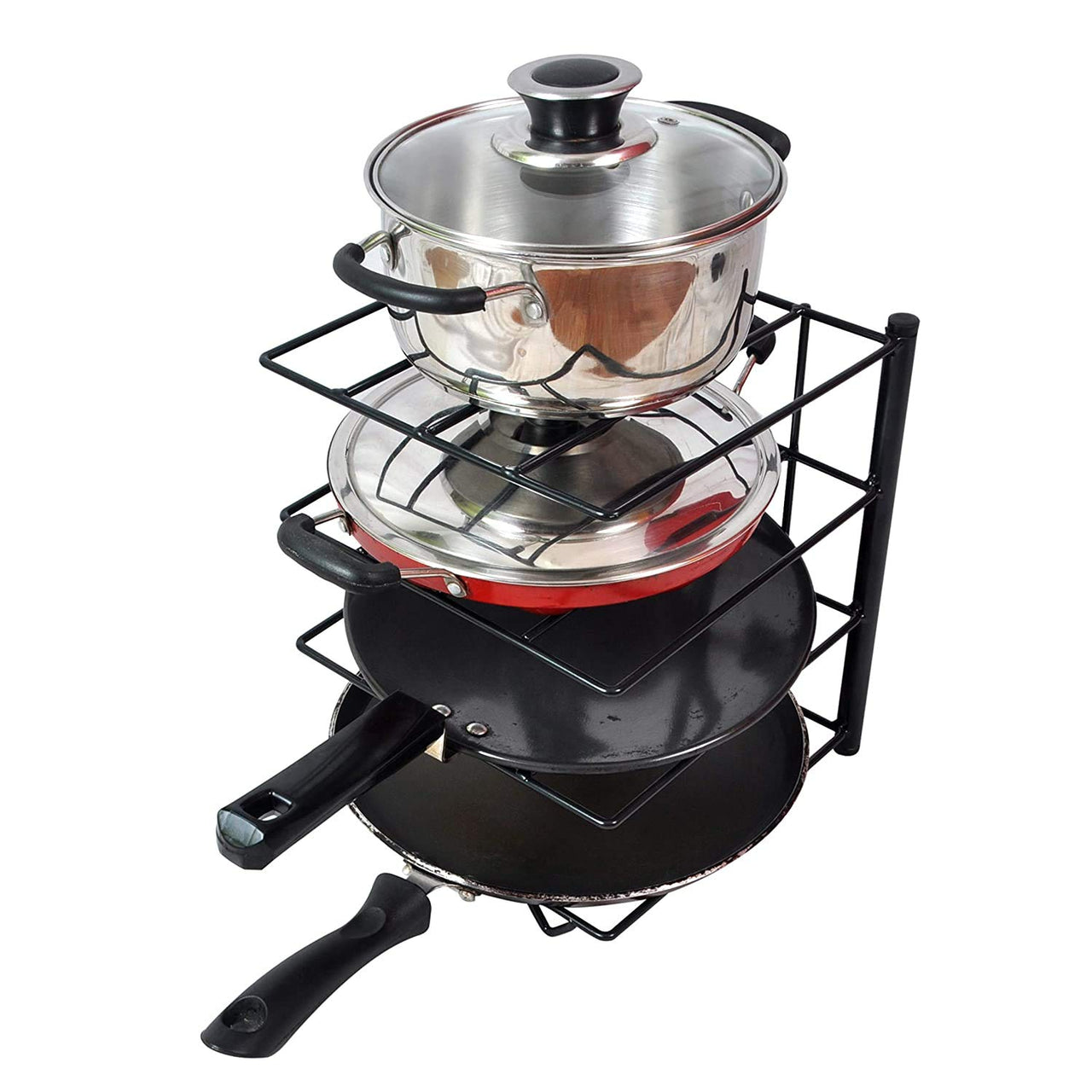 Pot Stand Pan Stand Tawa Stand Kitchen Rack For Storage Cast Iron Skillets, Griddles and Shallow Pots Dime Store