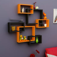 Thumbnail for Engineered Wood Wall mount Wall Shelf ,Glossy Finish ,Set Of 6 Dime Store