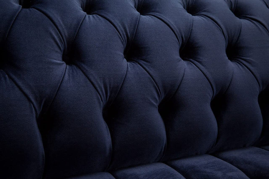 Fabric Velvet 3 Seater Modern Handmade Classic 3 Seater Chesterfield Style Sofa/Couch Sofa Chaise Relax Lounger Sofa/Luxury for Living Room & Office Dime Store