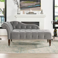 Thumbnail for Wooden Lazy Sofa Couch Traditional Hand Tufted Right Arm Facing Chaise Lounge Diwan Chaise Couch Sofa for Living Room Dime Store