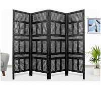 Thumbnail for Wooden Partition for Livingroom & Hall | Wall Screen Room Divider , Curtains for Bedroom and Office (Black) Dime Store