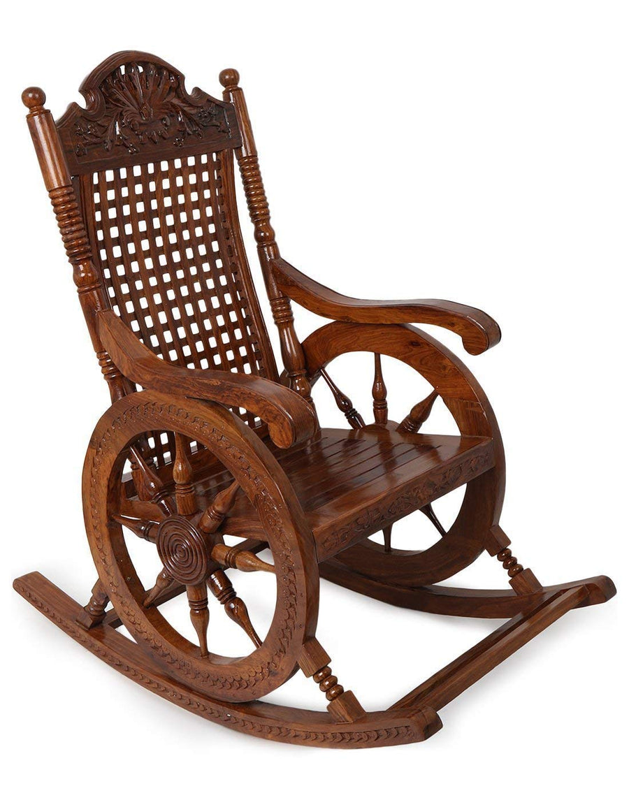 Wooden Rocking Chair , Easy Chair , Rolling Chair for Living Room | Chair for Bedroom | Rocking Chair for Adults & Grandparents Dime Store