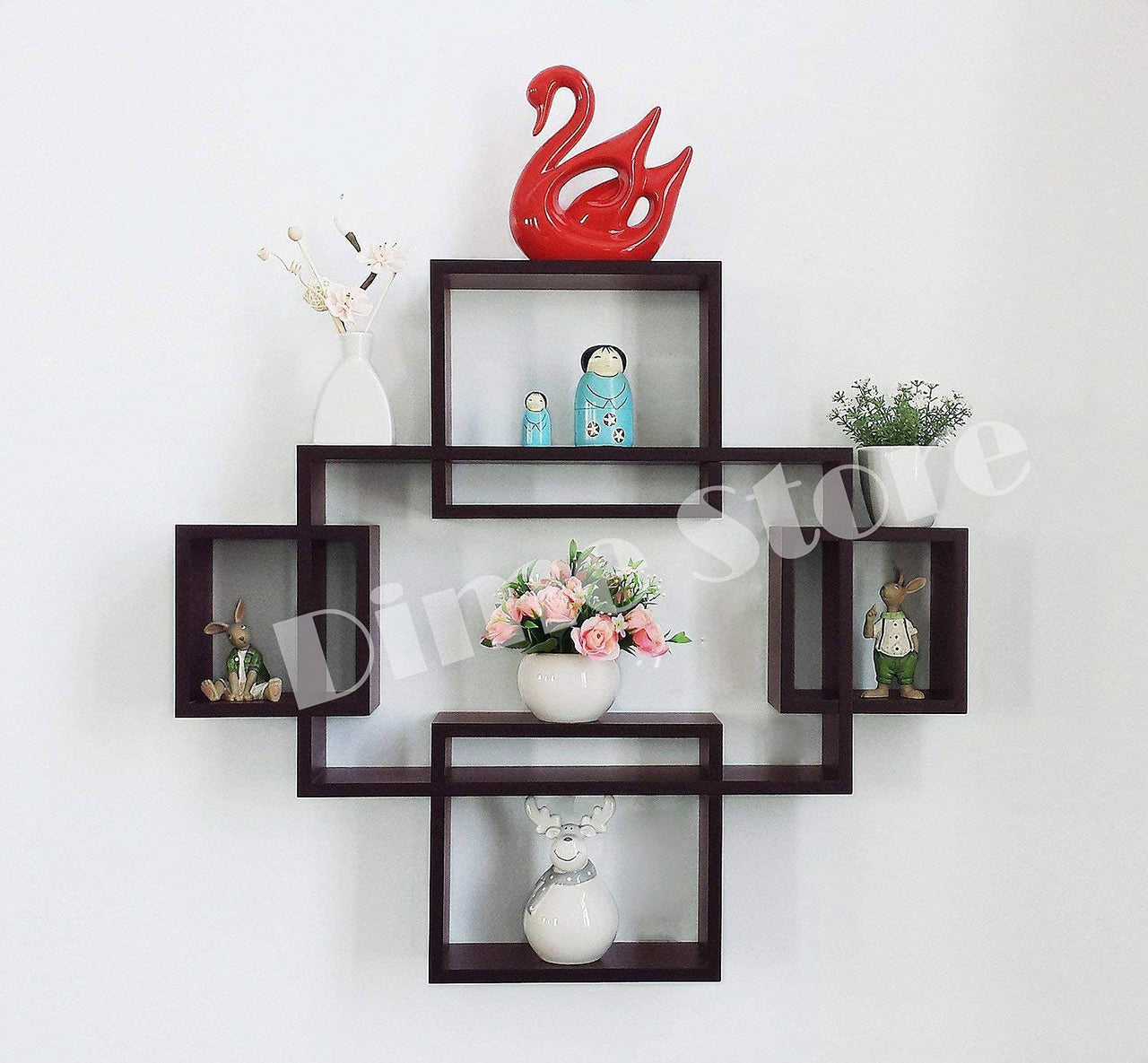 Intersecting Wall Mount Wall Shelf Four Wall Shelves for Living Room Dime Store