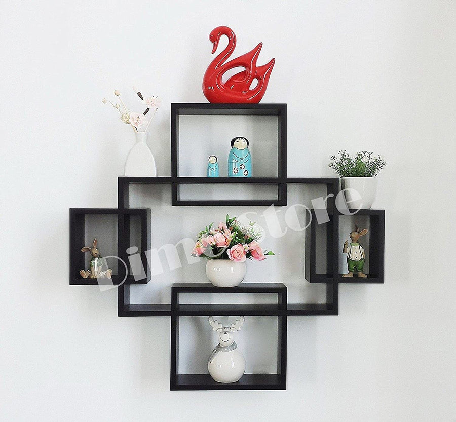 Intersecting Wall Mount Wall Shelf Four Wall Shelves for Living Room Dime Store