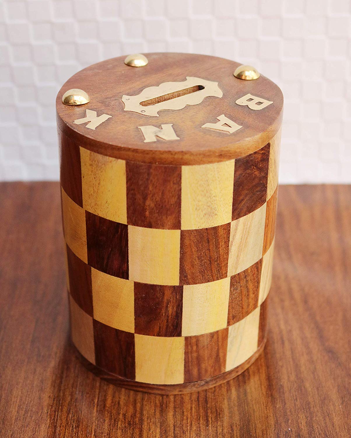 Wooden Chess Shaped Money Bank , Piggy Bank Handmade Gullak Coin Storage Organizer for Kids & Adults Dime Store