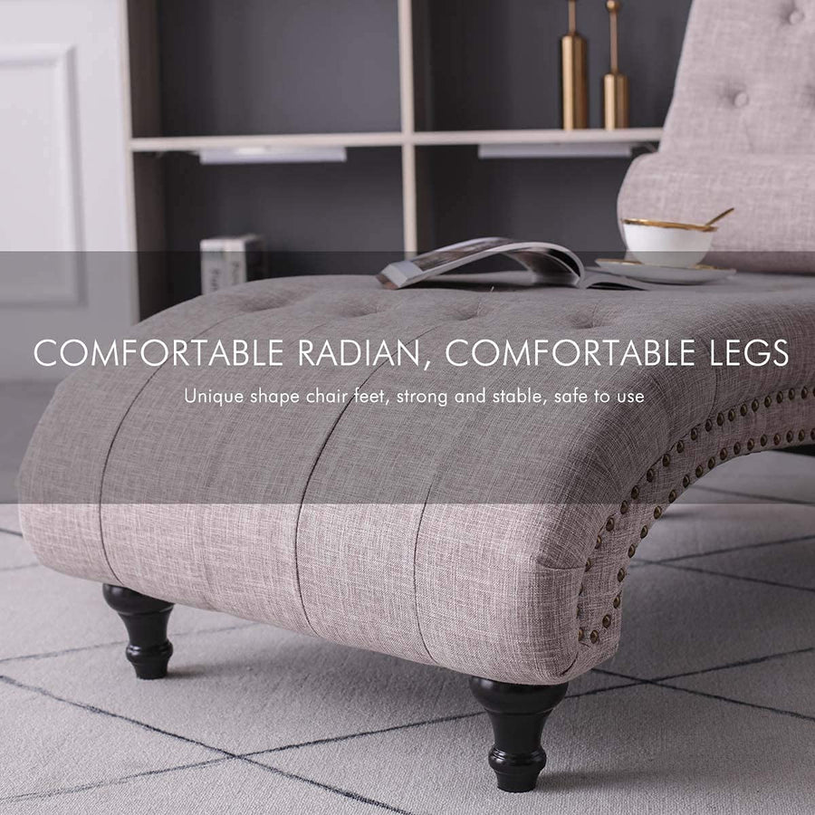 Single Modern Sofa Bed Lounge Lazy Sofa Bed Chair Fabric Recliner Couch Wooden Legs for Home Living Room Bedroom Rest Room Dime Store