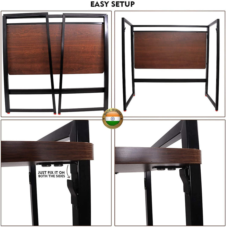 Portable and Foldable Study Table for Home and Office Writing Desk Computer and Laptop Desk Study Desk Made with Engineered Wood and Iron Dime Store