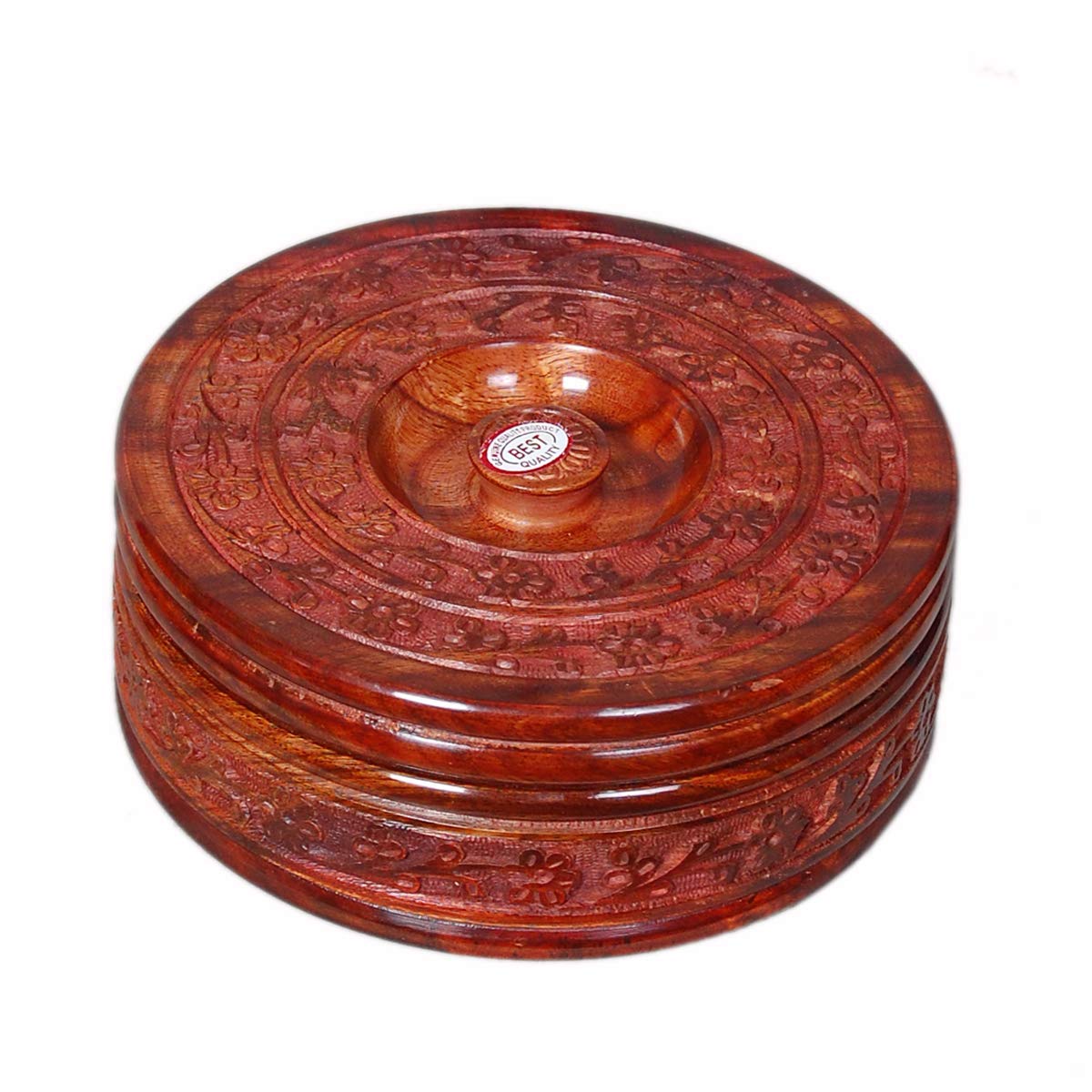 Wooden Handmade Carving work Chapati Box Serving , Hot Pot Casserole for Kitchen Decoration Tableware Dime Store