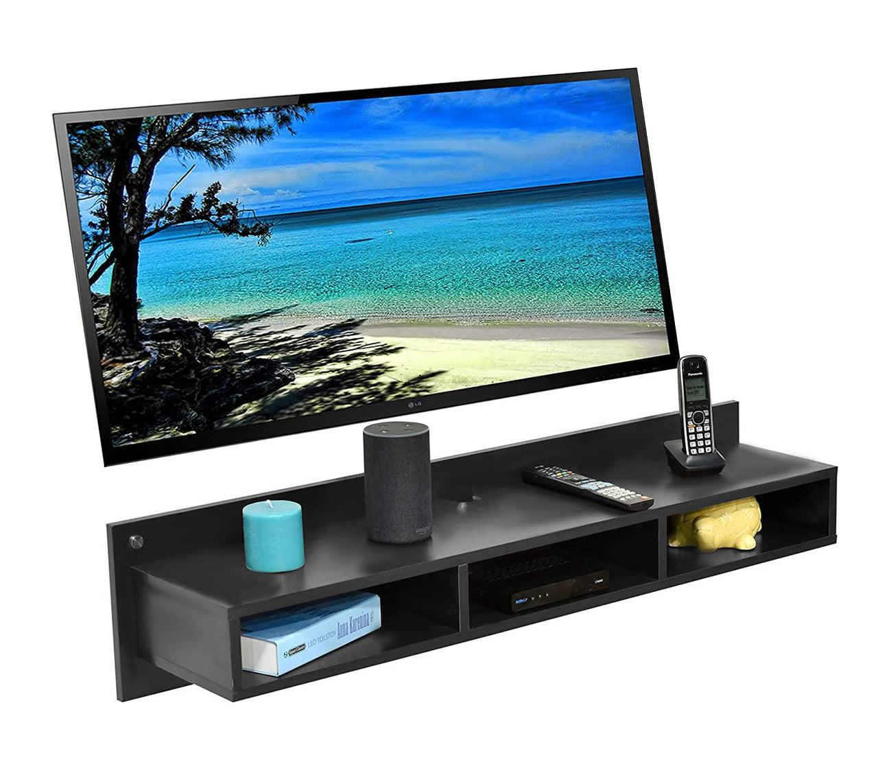 Wooden Wall Mounted TV Unit Cabinet for Wall | Set Top Box Stand For Living Room Dime Store