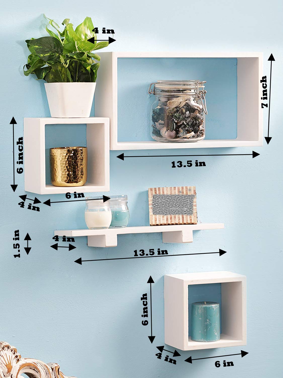 Wall Shelf Wall Mounted Wall Display Rack Shelves for Living Room Decor Dime Store