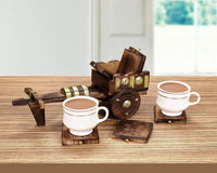 Thumbnail for Wooden Decorative Bull cart Shaped Coaster for Office & Home , Coaster Set of 6 Dime Store