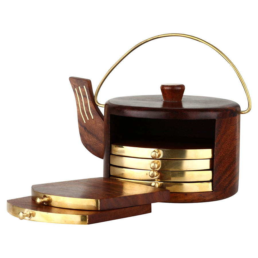 Decorative Coaster for Office, Home, Dining Table, and Office | Wooden Handmade Coaster for Cups & Mugs Dime Store