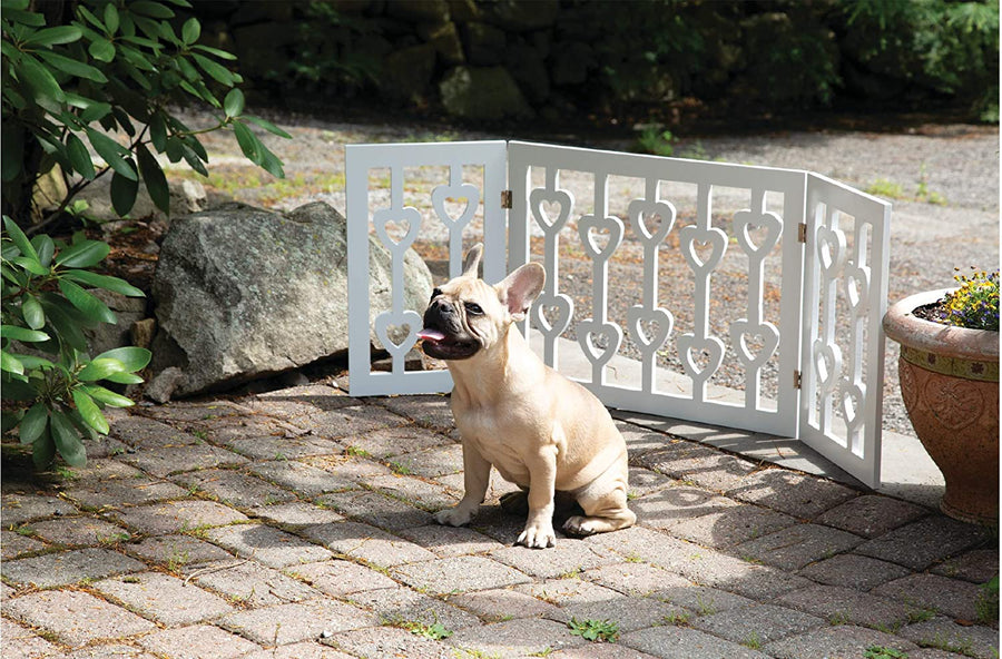 Wooden Fold-able Extra wide Pet Gate Baby Fence Extension Kids Safety Gate for The House, Doorway, Stairs | Indoor Dog Gate Dime Store