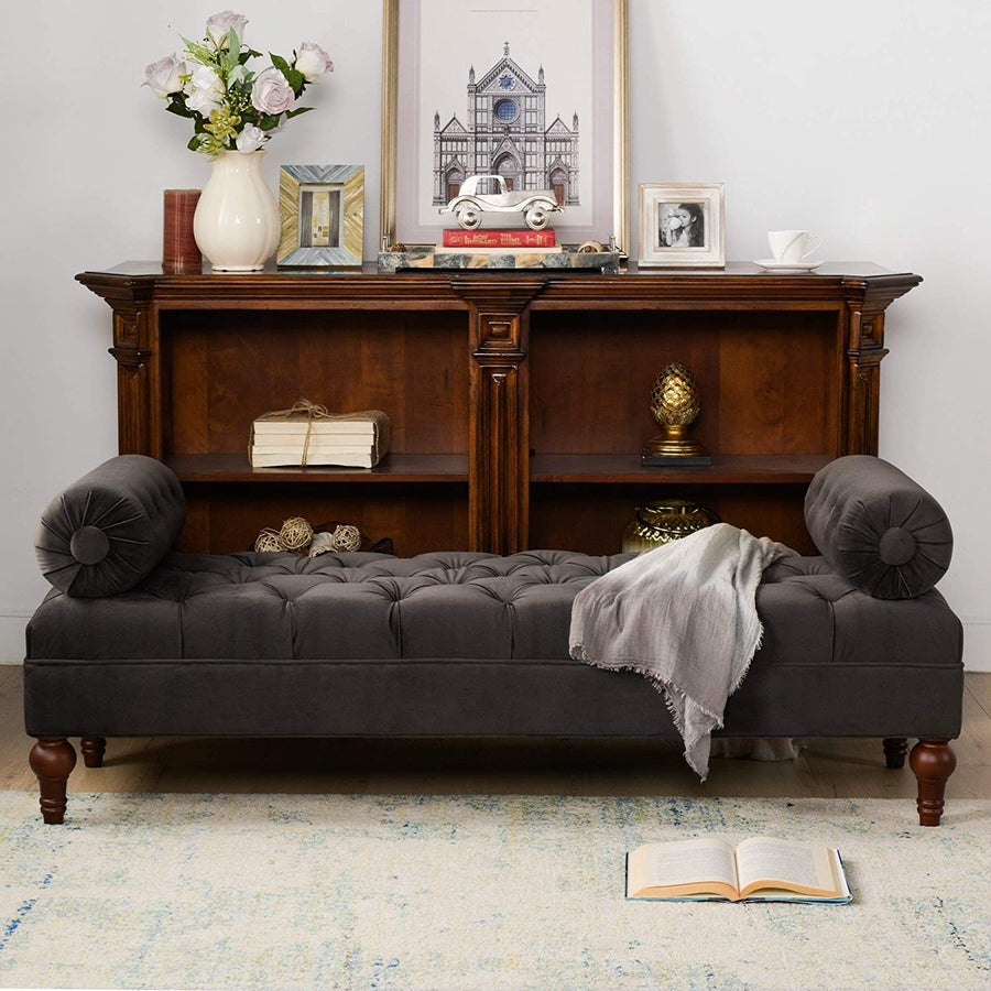 Wooden Bolstered Lounge Entryway Bench Three Seater Sofa diwan Couch Lounger Lounge diwan Settee for Living Room Sofa Set Dime Store