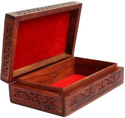 Handmade Wooden Jewellery Box for Women Jewel Organizer Hand Carved with Intricate Carvings Gift Items Dime Store