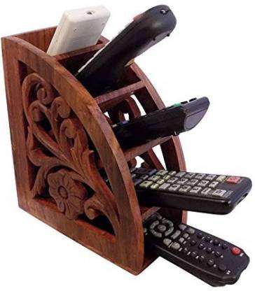 Wooden Remote Stand for Living Room , Remote & Mobile Holder for Table, Living Room Decorative Remote Case Dime Store