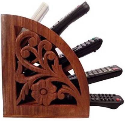 Wooden Remote Stand for Living Room , Remote & Mobile Holder for Table, Living Room Decorative Remote Case Dime Store