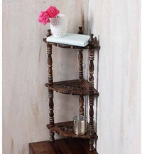 Thumbnail for Wooden Mini 3-Tier Side Corner for Livingroom & Home Decoration Folding Handmade Corner Shelf Dime Store