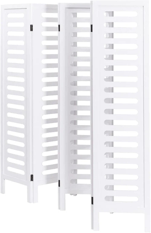 Wooden Partition Handcrafted Partition Room Divider Separator for Living Room Office Wood Consists of 6 Panels to be Placed in Zig-Zag (White) Dime Store