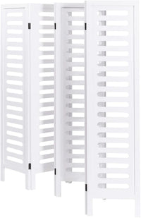 Thumbnail for Wooden Partition Handcrafted Partition Room Divider Separator for Living Room Office Wood Consists of 6 Panels to be Placed in Zig-Zag (White) Dime Store